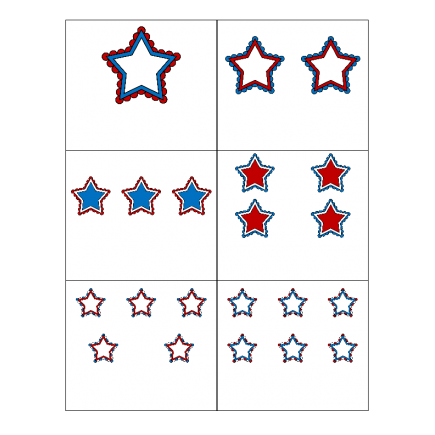 File Folder Activity Numeral to Quantity 1-10 (Patriotic Stars)